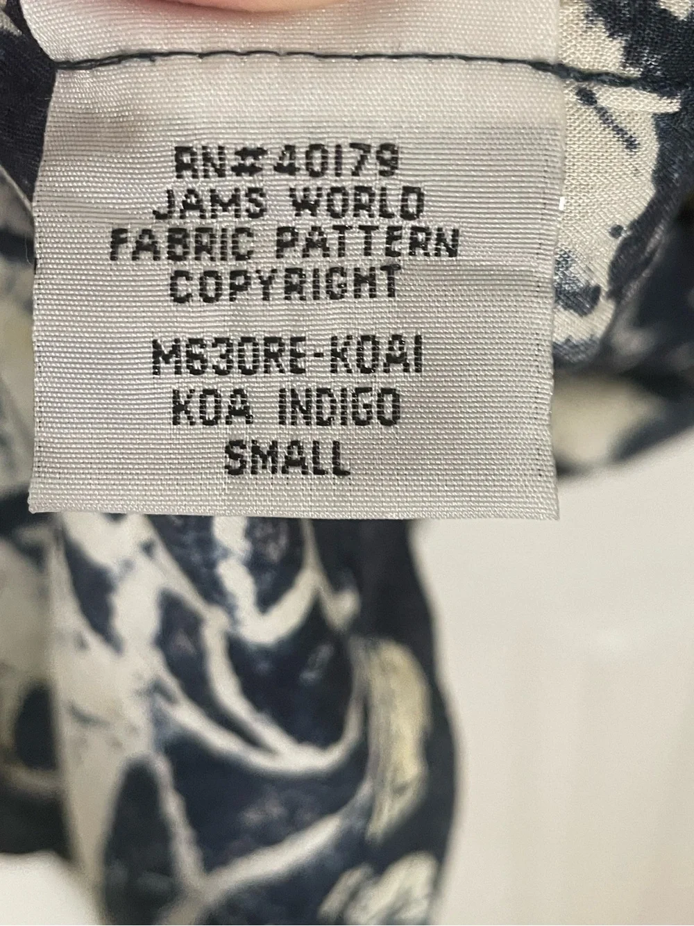 Jams World Shirt Men’s Small Hawaiian Rayon Floral Crepe Koa Indigo Aloha - Picture 5 of 8